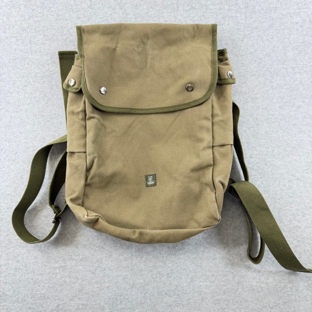 Forum Khaki Canvas  Rucksack Backpack with Olive Trim Utility Bag
